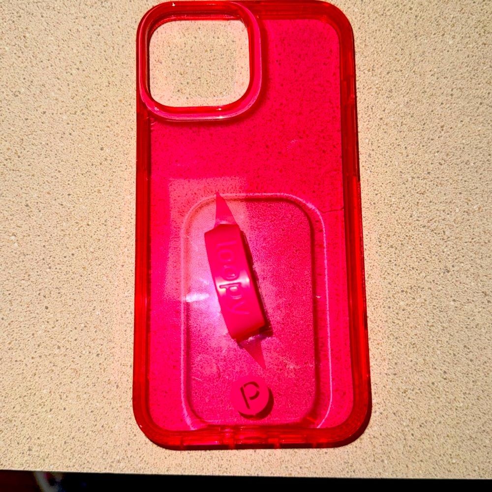 13 pro max pink clear loopy case
